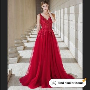 SelenaHuanBridal red wedding dress / formal gown